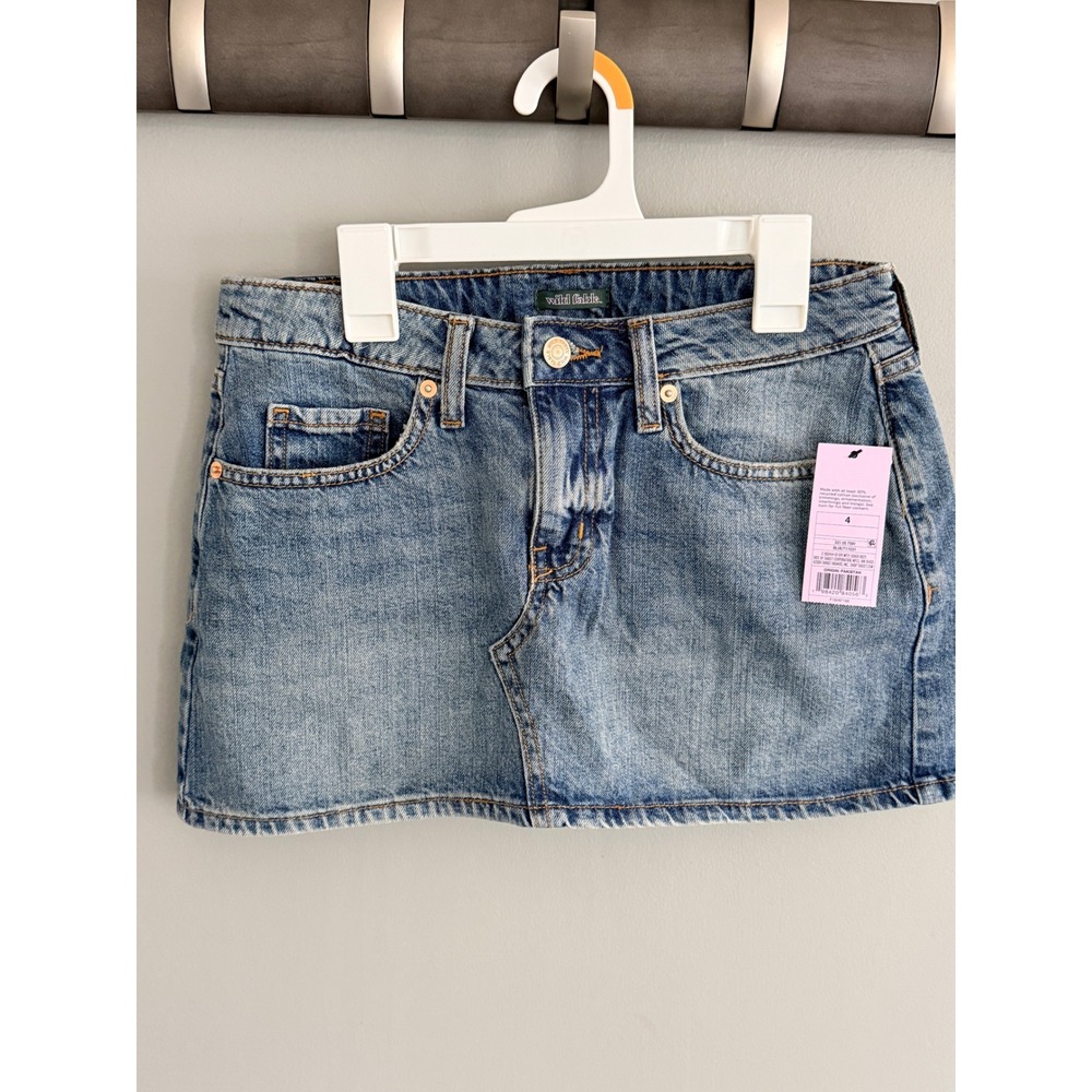 Wild Fable Womens Denim Mini Skirt Medium Wash Blue Size 4 NWT 331 05 7591